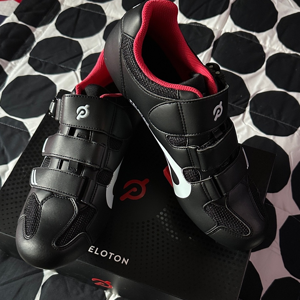 Peloton Black and Red Cycling Shoes